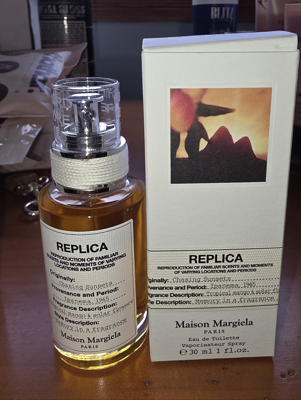 1oz BOTTLE OF REPLICA " CHASING SUNSETS" BY MAISON MARGIELA